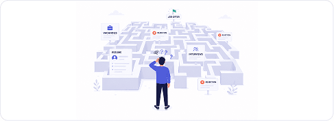 Typical job search — a confusing maze of vacancies, interviews and dead ends